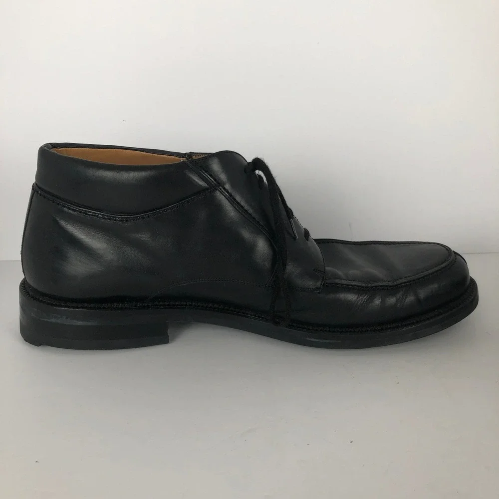 MEZLAN Barletta Leather Lace Up Apron Chukka Boots Sz 13W Black